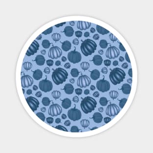 Cute Blue Pumpkin Pattern Magnet